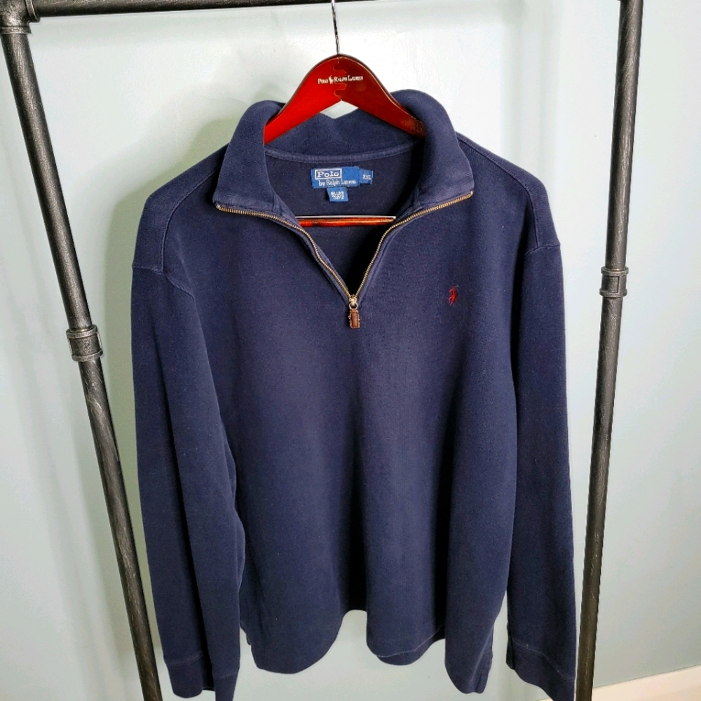 Navy blue 1/4 zip sweater. Polo by Ralph Lauren